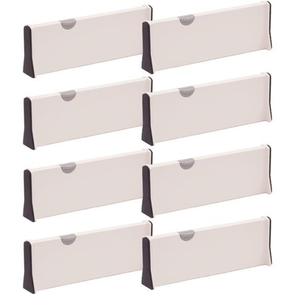 Set of 8Adjustable Drawer Dividers Organizer Separators Plastic DresserOrganizer - Picture 7 of 7